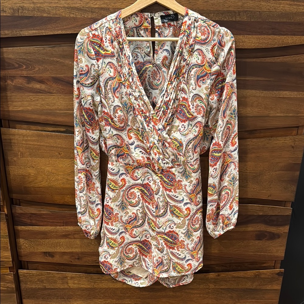 Soho Multicolor Paisley Romper with Open-back